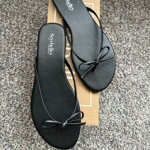 NEW Seychelles Wish List Black Leather Sandals
